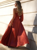 KTL - DRESS 'FIRENZE' IN BRICK COLOR