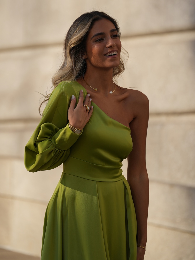 KTL - DRESS 'FIRENZE' IN LIME GREEN