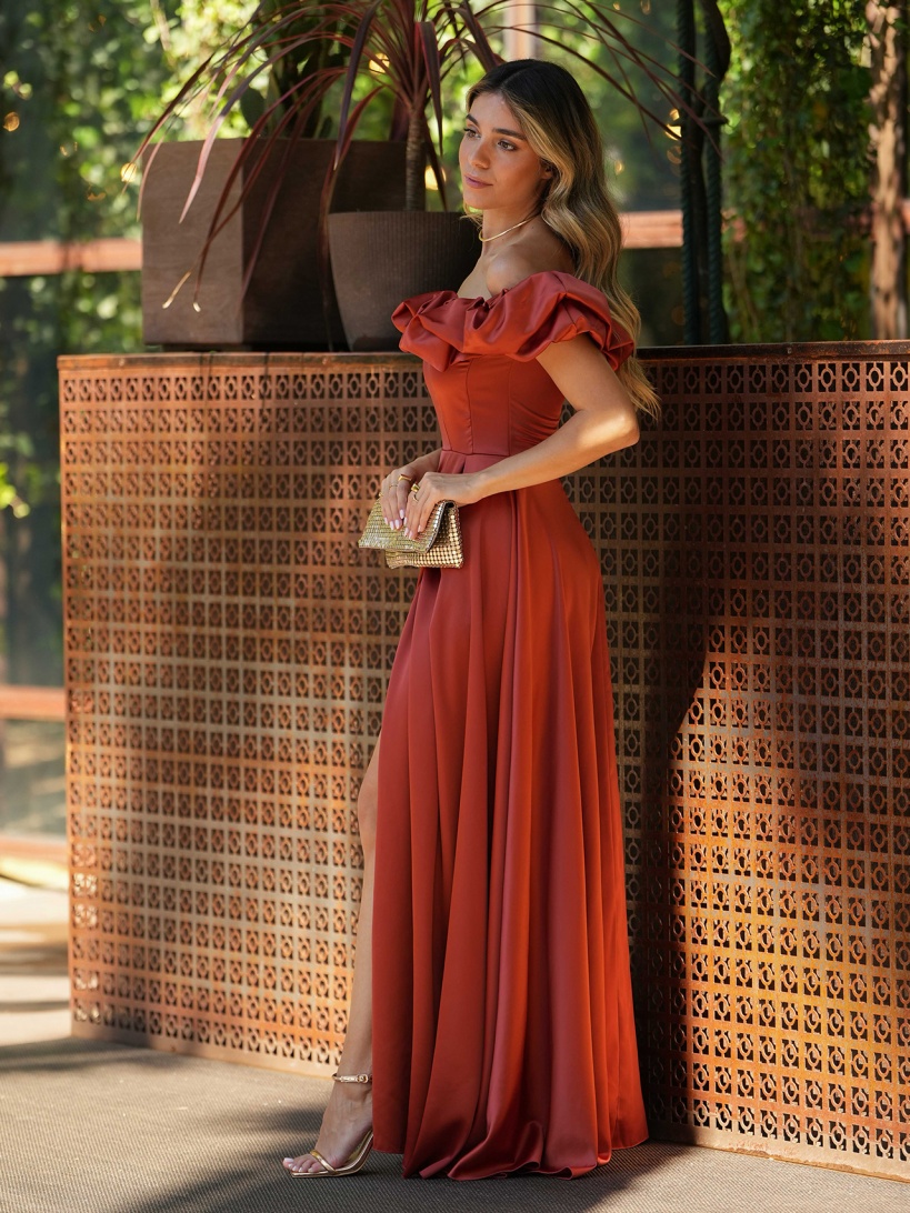 KTL - DRESS 'MARYA' IN BRICK COLOR